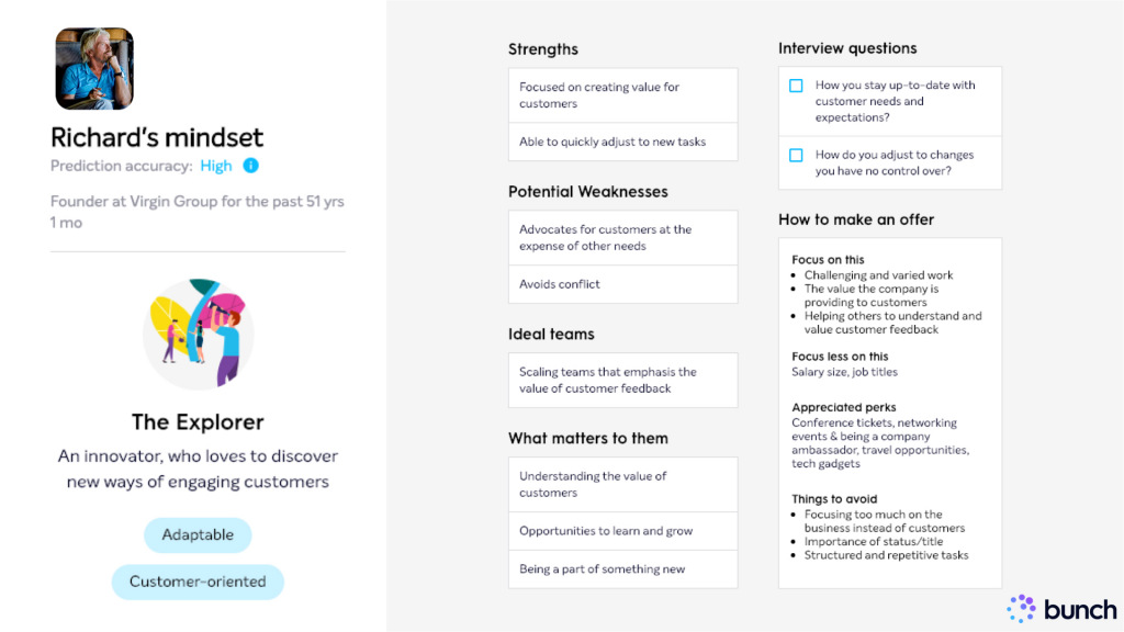 Hiring Assessment: Richard Branson profile.