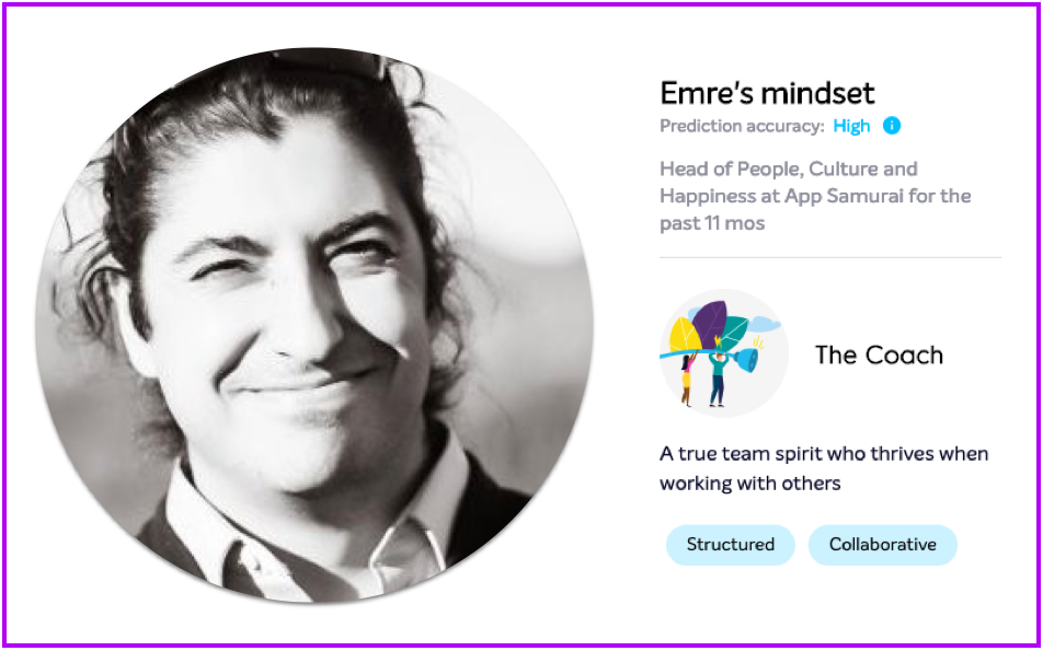 Emre Tuncbilek's mindset according to Emma by Bunch.ai